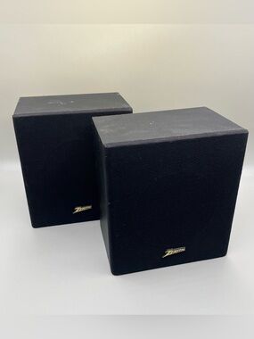 Vintage Zenith SS630 Bookshelf Speakers Pair Black 8 Ohm Compact Stereo AS IS